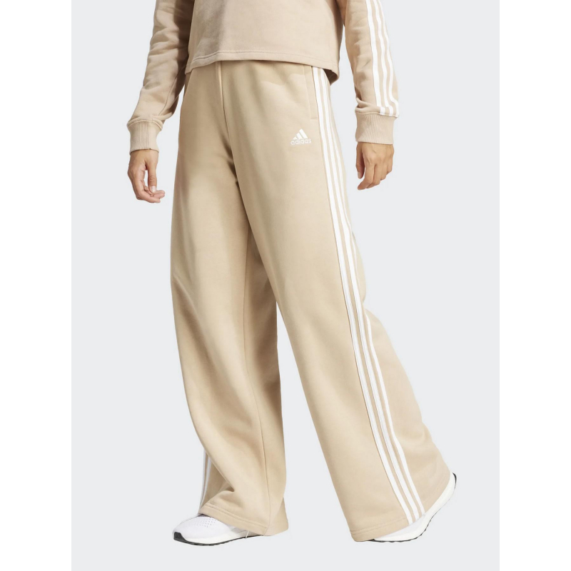 Jogging wide beige femme - Adidas