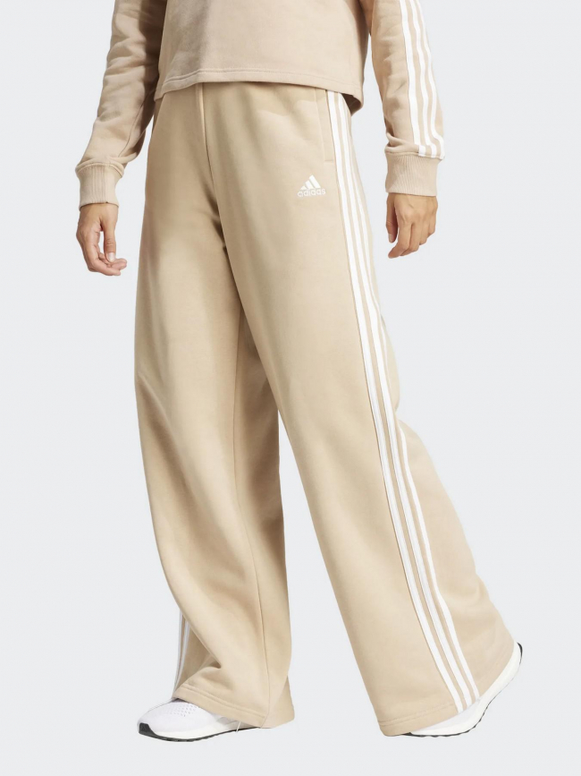 Jogging wide beige femme - Adidas