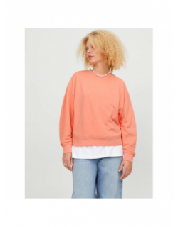 Sweat alfa à col rond rose pêche femme - Jjxx