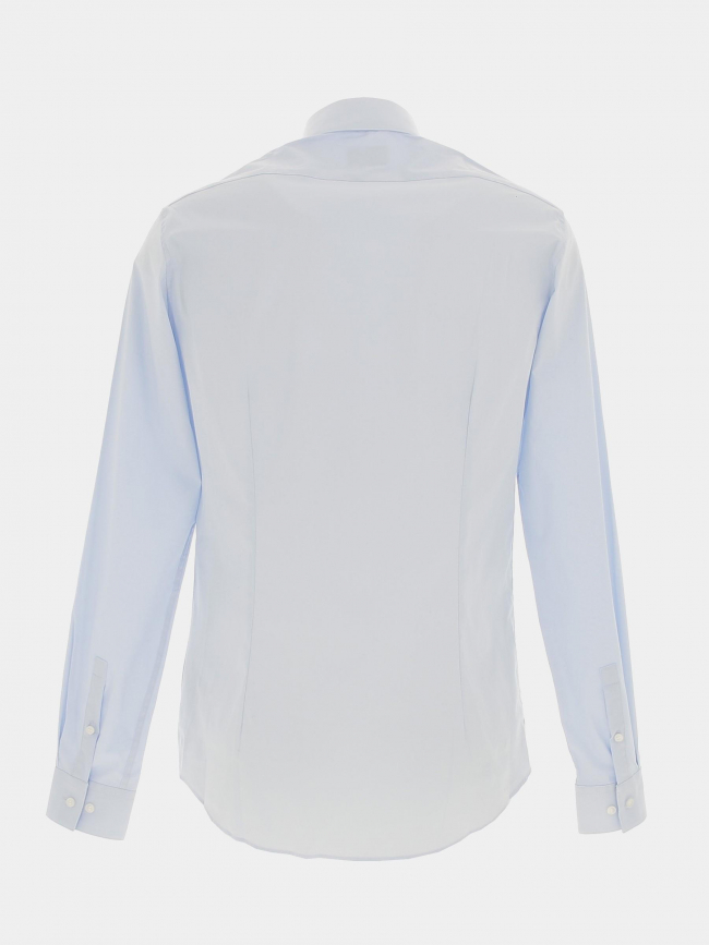 Chemise polpin stretch slim logo brodé bleu homme - Calvin Klein