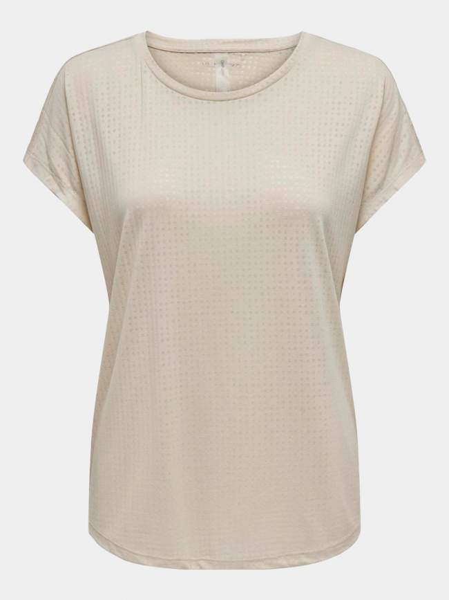 T-shirt jace loose fit beige femme - Only