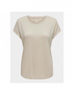 T-shirt jace loose fit beige femme - Only