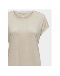 T-shirt jace loose fit beige femme - Only