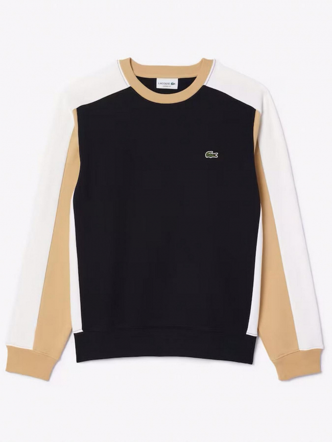 Sweat streetwear tricolore noir homme - Lacoste