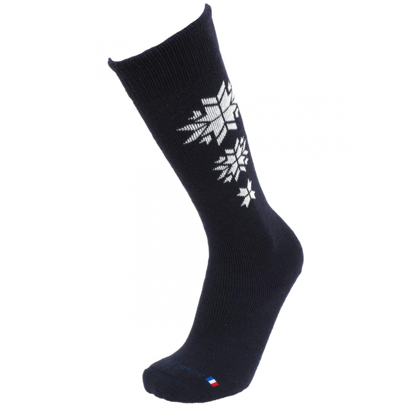 Chaussettes de ski mi bas étoile bleu marine - Perrin