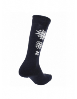 Chaussettes de ski mi bas étoile bleu marine - Perrin