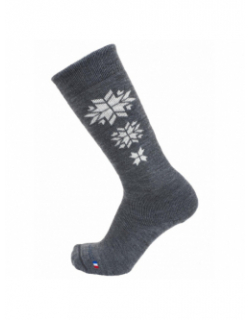 Chaussettes de ski mi bas étoile gris - Perrin