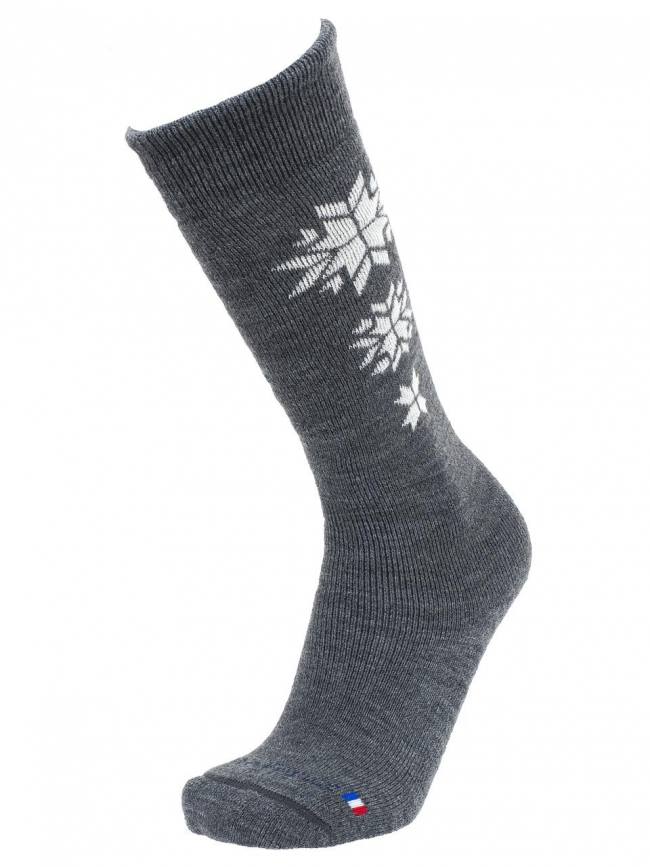 Chaussettes de ski mi bas étoile gris - Perrin