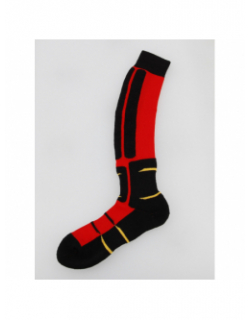 Chaussettes de ski en laine back side rouge - Perrin