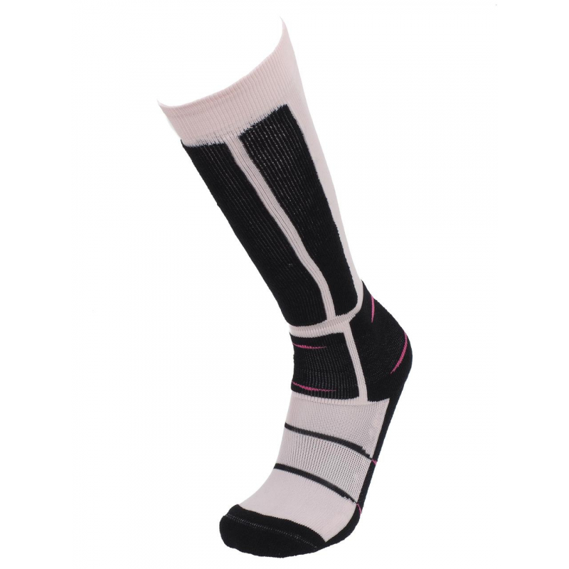 Chaussettes de ski en laine back side rose noir - Perrin