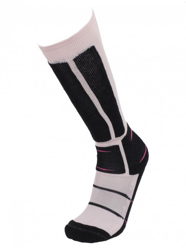 Chaussettes de ski en laine back side rose noir - Perrin