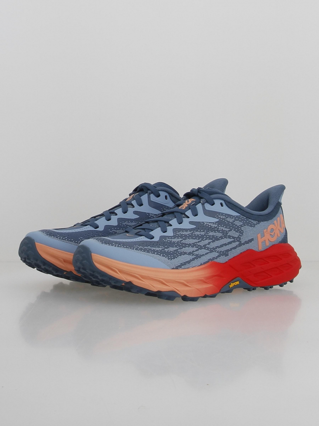 Chaussures de trail speedgoat 5 bleu rouge femme - Hoka