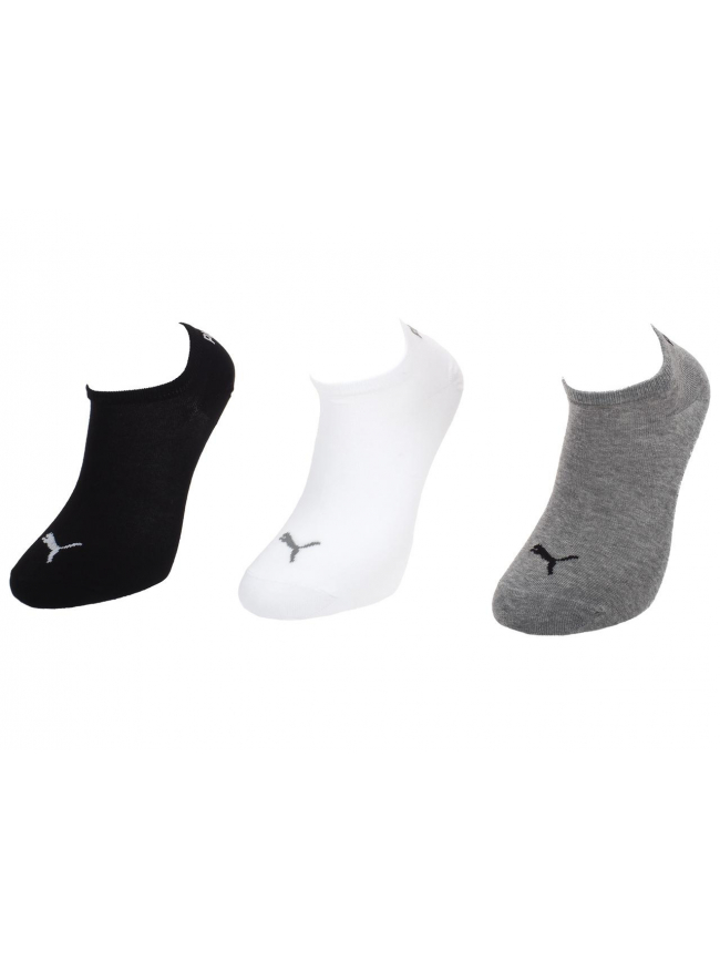 Pack 3 paires de chaussettes basses noir gris blanc - Puma