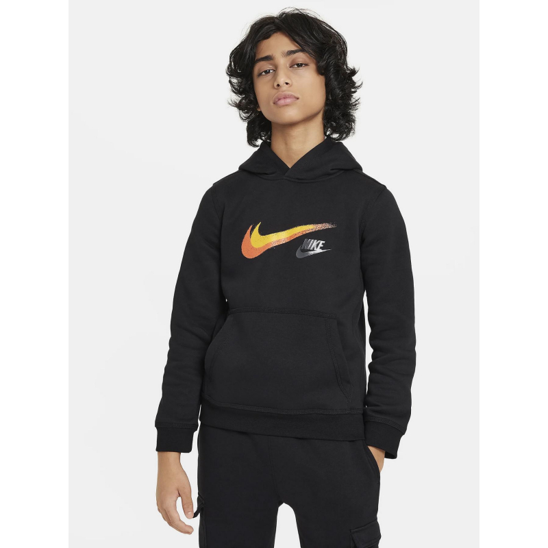 Sweat à capuche sportswear swoosh noir enfant - Nike