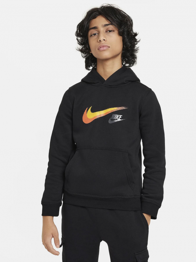 Sweat à capuche sportswear swoosh noir enfant - Nike