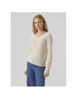 Pull col v new lex sun beige femme - Vero Moda