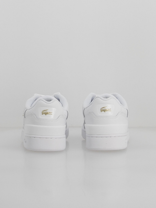 Baskets t-clip cuir logo doré blanc femme - Lacoste