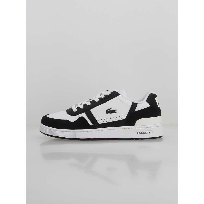 Baskets t-clip en cuir noir blanc homme - Lacoste