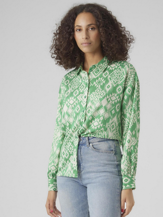 Chemisier gema gida imprimés vert femme - Vero Moda