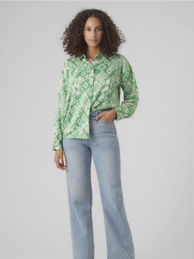 Chemisier gema gida imprimés vert femme - Vero Moda