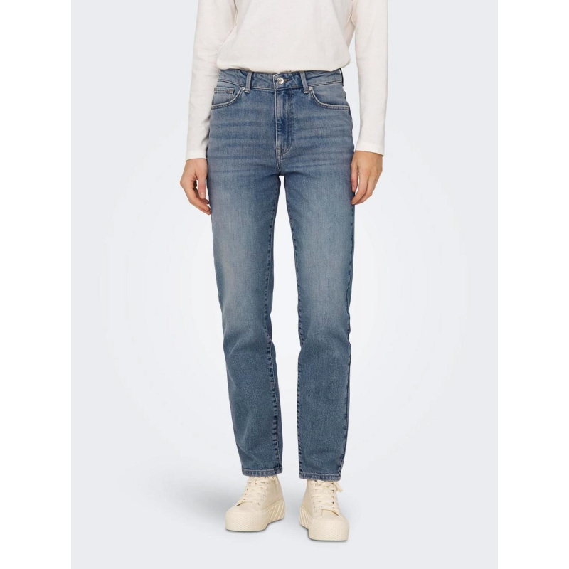 Jean droit emily stretch bleu gris femme - Only