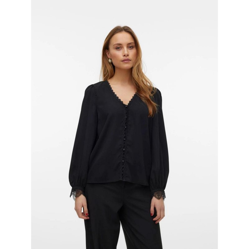 Chemisier dentelle ginda noir femme - Vero Moda