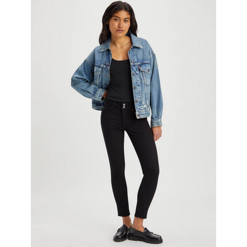 Jean 711 skinny double bouton noir femme - Levi's