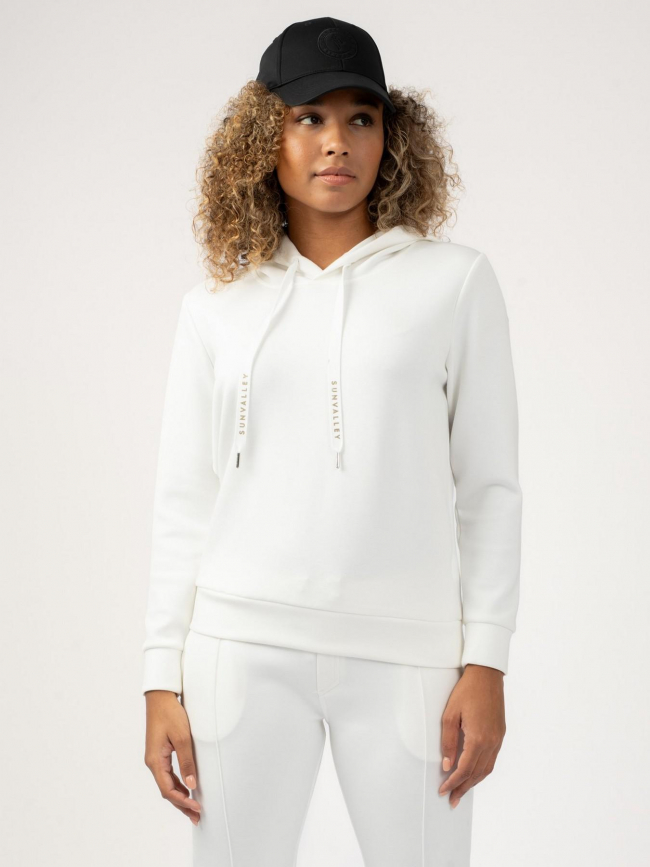 Sweat à capuche uni daphni blanc femme - Sun Valley