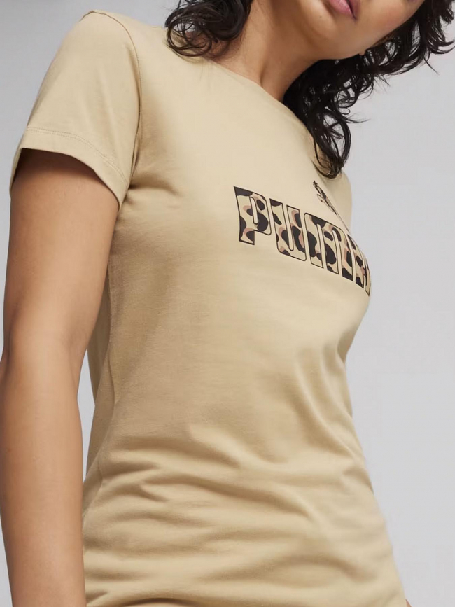 T-shirt essential animal beige femme - Puma