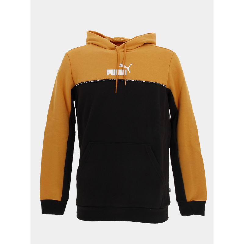 Sweat à capuche essential orange/noir homme - Puma