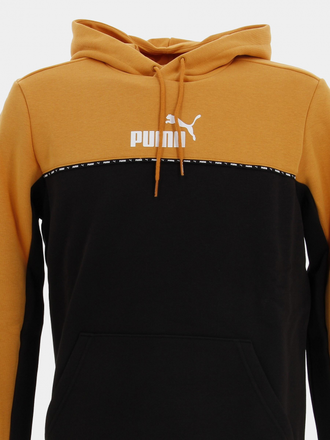 Sweat à capuche essential orange/noir homme - Puma