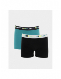 Pack 2 boxers printed turquoise/noir garçon - Puma