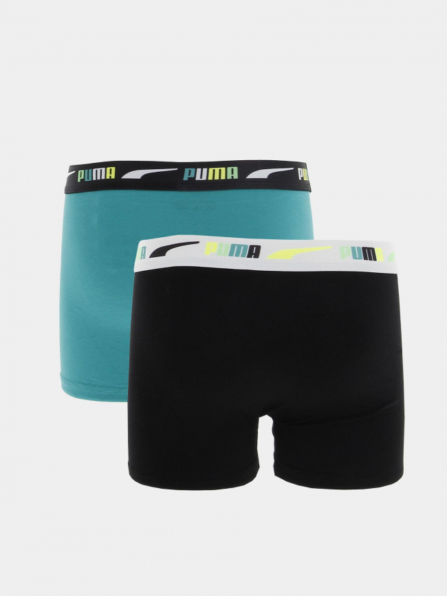 Pack 2 boxers printed turquoise/noir garçon - Puma