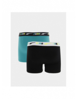 Pack 2 boxers printed turquoise/noir garçon - Puma