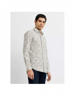 Chemise manches longues martel motif floral créme homme - Izac