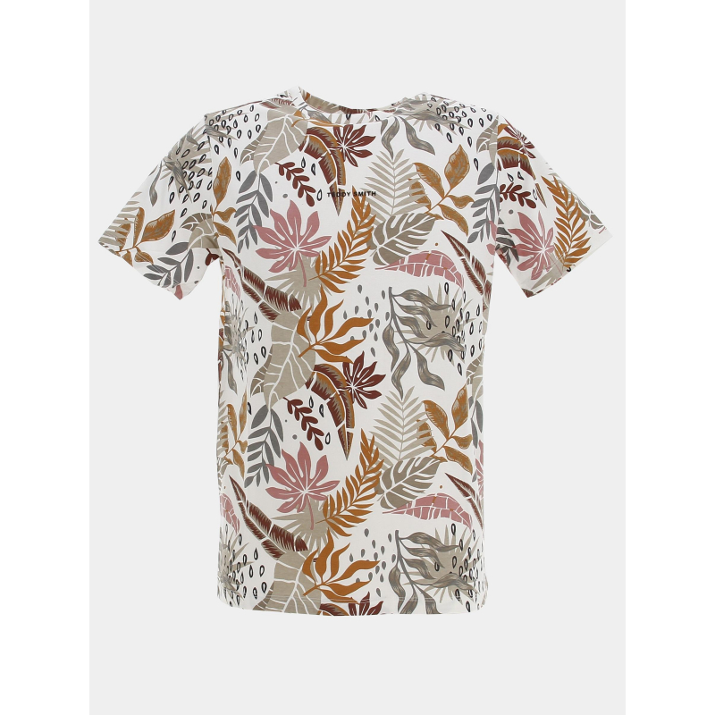 T-shirt antone motif feuillage blanc/marron homme - Teddy Smith