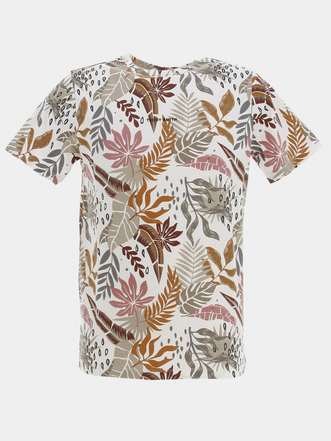 T-shirt antone motif feuillage blanc/marron homme - Teddy Smith