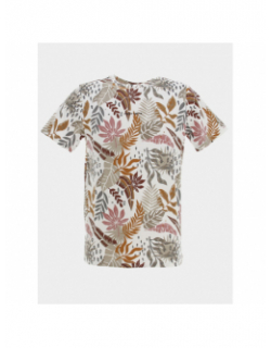 T-shirt antone motif feuillage blanc/marron homme - Teddy Smith