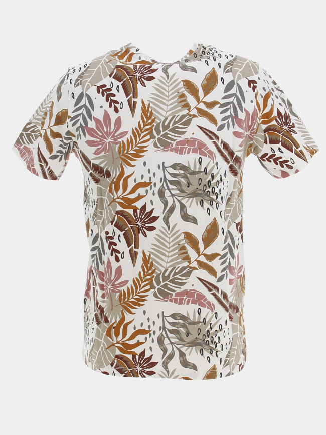 T-shirt antone motif feuillage blanc/marron homme - Teddy Smith