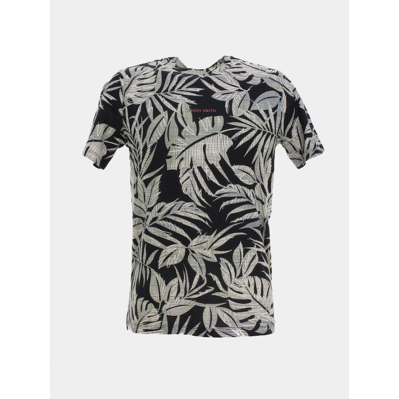 T-shirt antone motif feuillage noir/vert homme - Teddy Smith