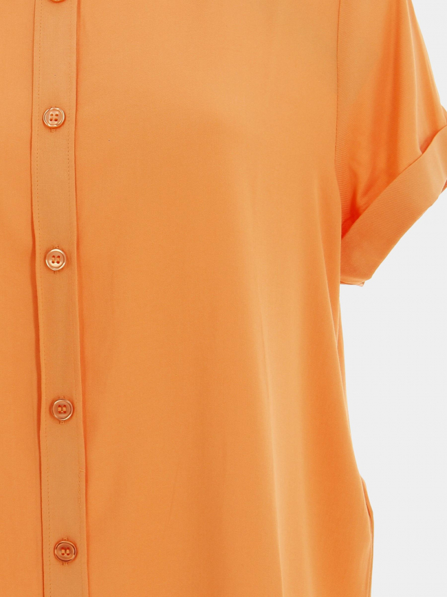 Chemise manches courtes ellie orange femme - Teddy Smith