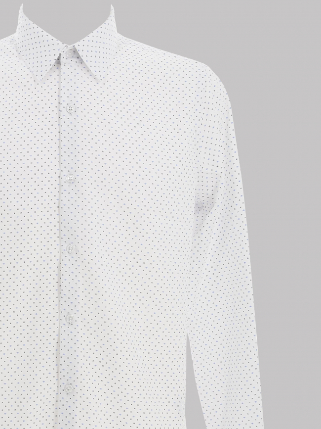 Chemise manches longues martin imprimé blanc homme - Izac