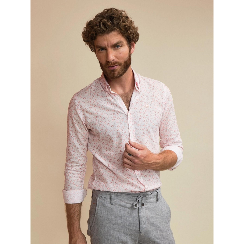 Chemise manches longues lamy imprimé rose homme - Benson & Cherry