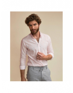 Chemise manches longues lamy imprimé rose homme - Benson & Cherry