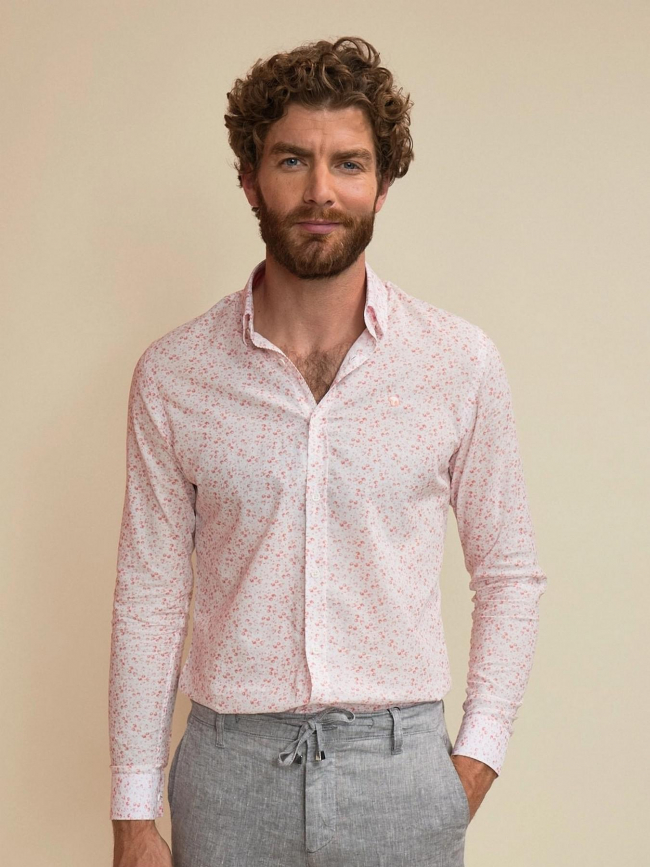 Chemise manches longues lamy imprimé rose homme - Benson & Cherry