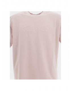 T-shirt logo brodé uni rose homme - Project X Paris