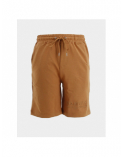 Short jogging logo brodé marron homme - Project X Paris