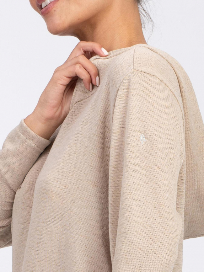 Pull fin à capuche deliboz beige femme - Sun Valley