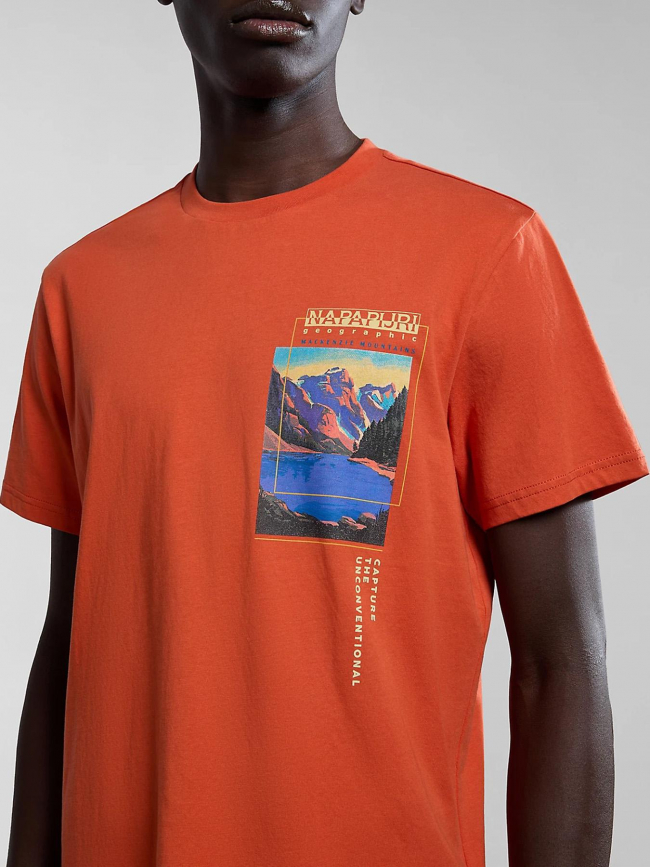 T-shirt canada orange homme - Napapijri