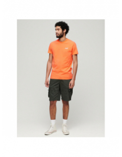 T-shirt essential logo brodé orange homme - Superdry